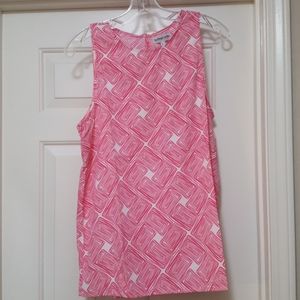 💞 NWT Boutique Buckhead Betties Mod geometric print sleeveless top L